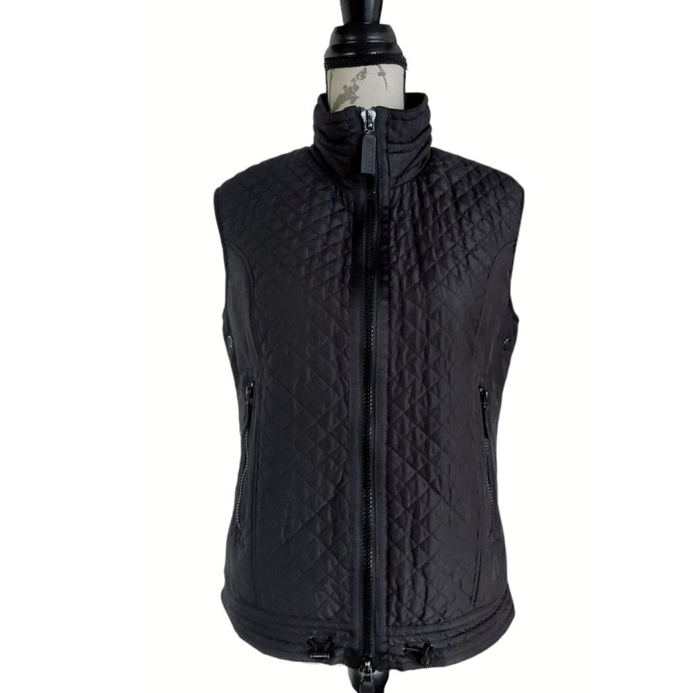 BUGATCHI Women's Full Zip Black Quilted Vest Size Medium